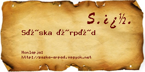 Sáska Árpád névjegykártya