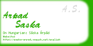 arpad saska business card